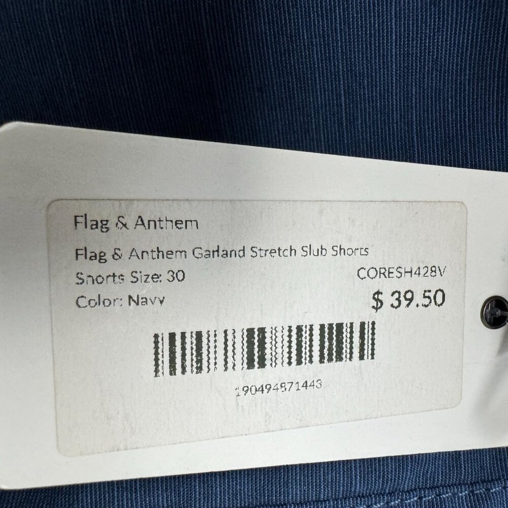 Flag & Anthem NWT Stretch Slub Shorts Casual Everyday Men 30 Navy Blue - Picture 5 of 14